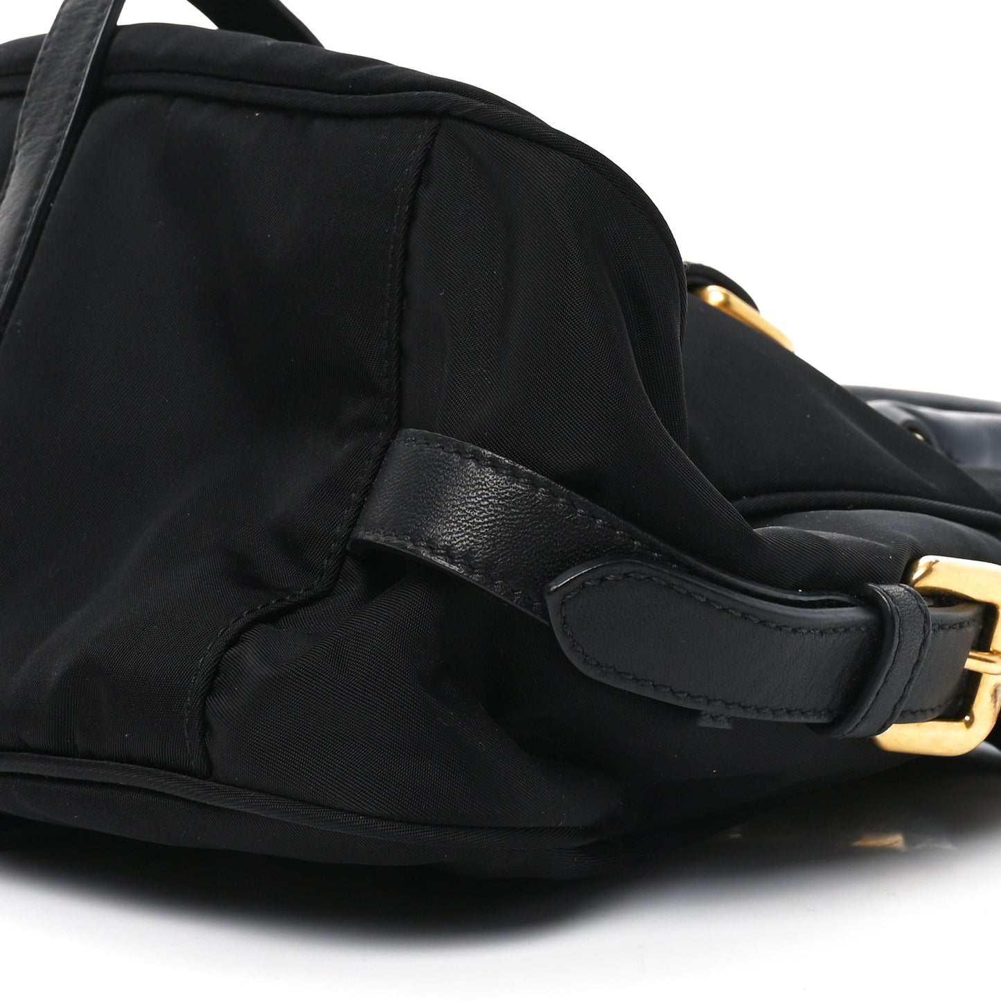 Tessuto Nylon Soft Calf Shopping Satchel Black