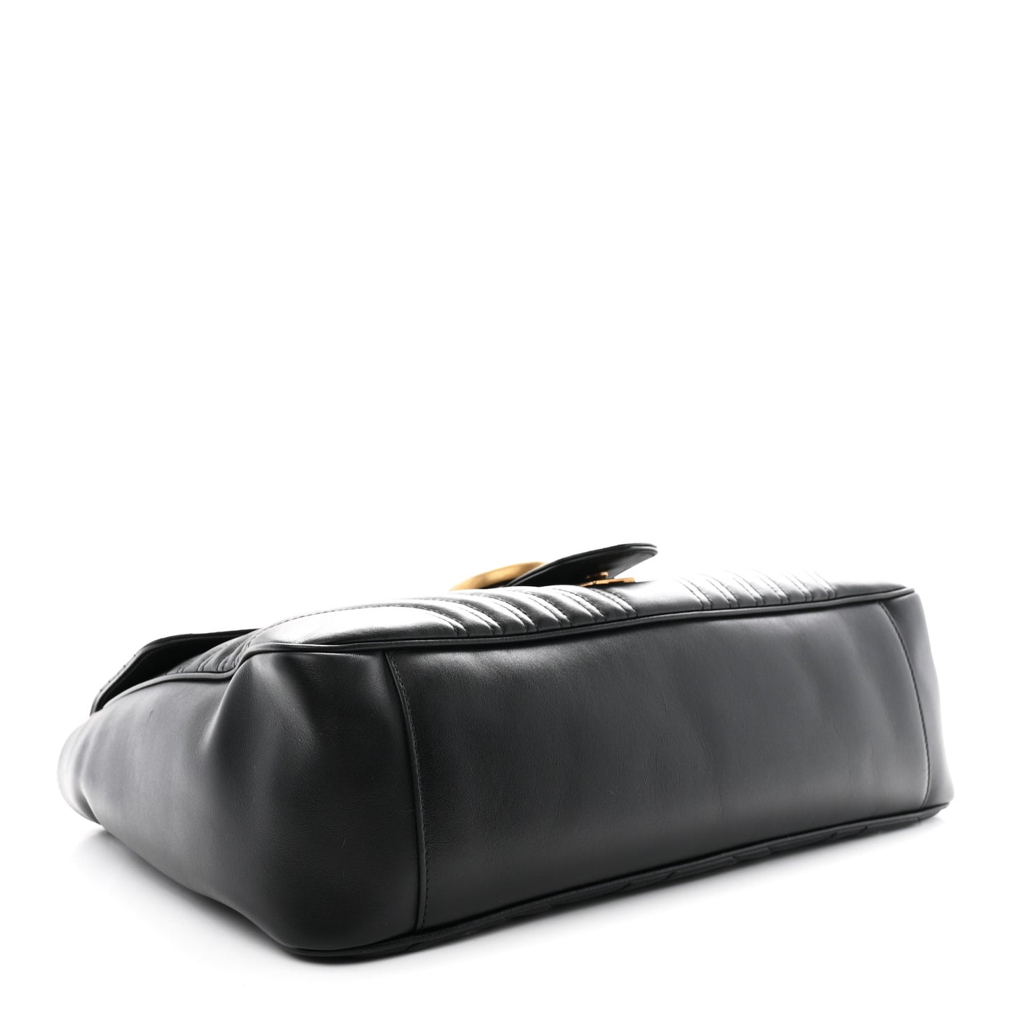 Calfskin Matelasse Large GG Marmont Shoulder Bag Black