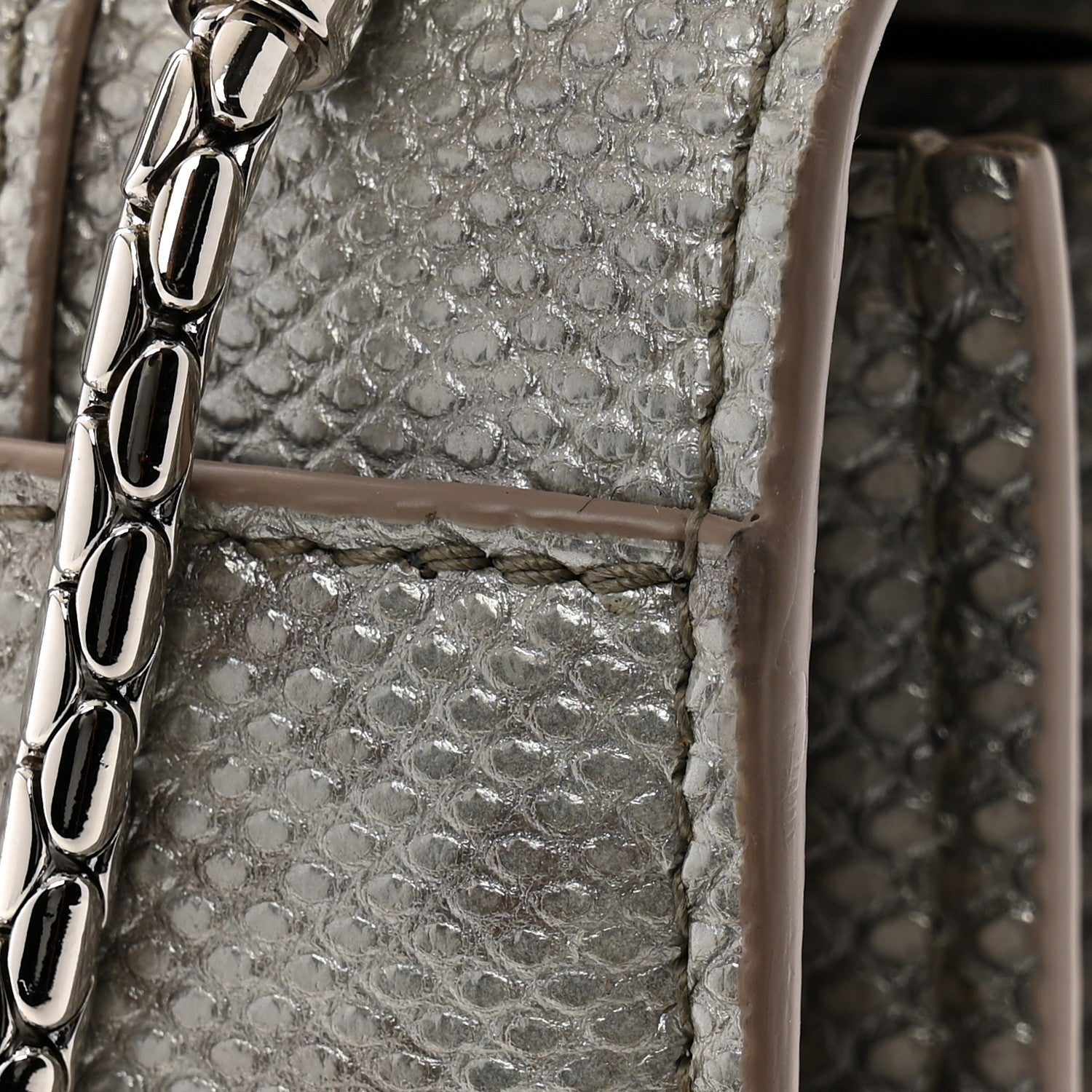 Bulgari Metallic Karung Serpenti Forever Top Handle Silver 13 of 13