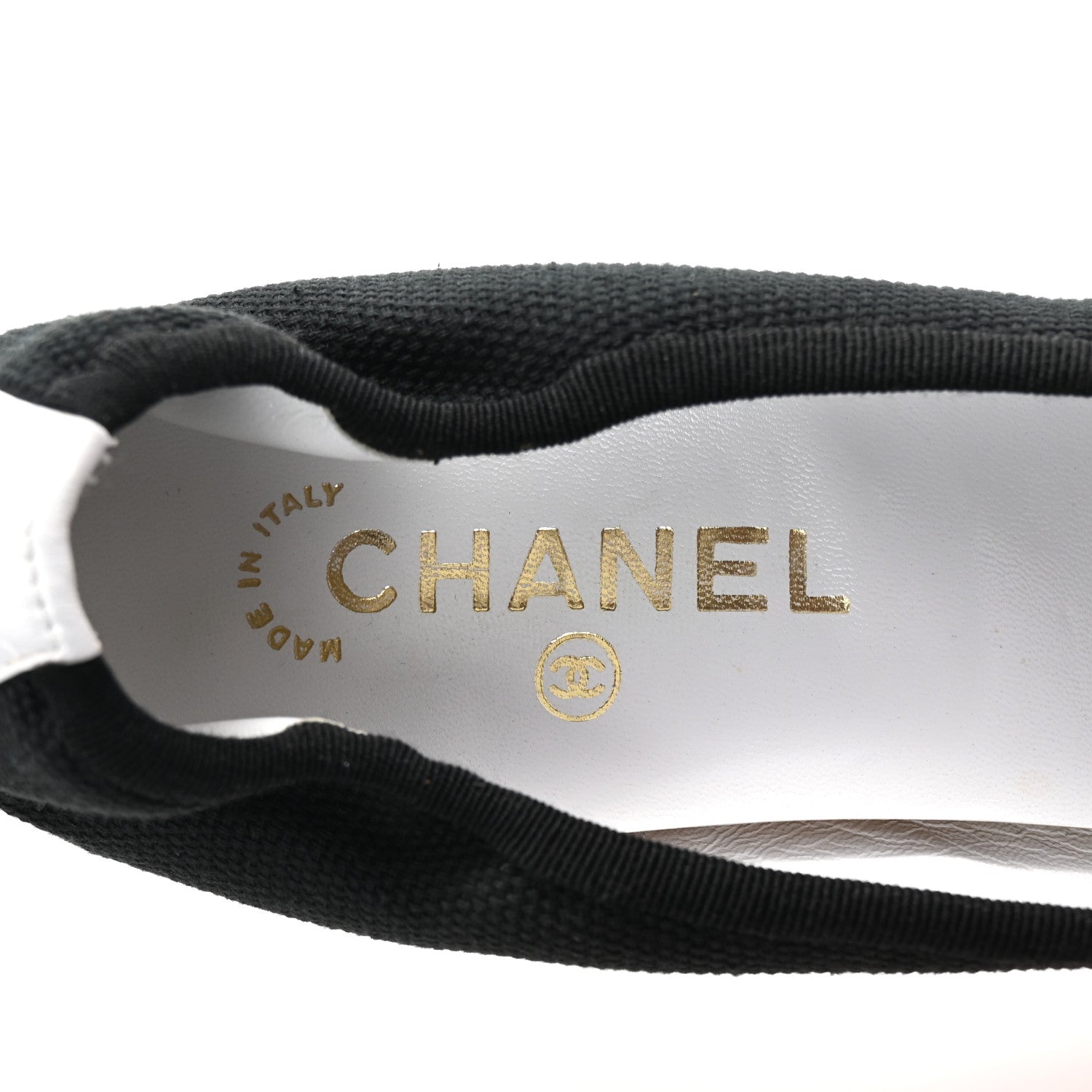 Chanel Canvas Calfskin Cap Toe Bow CC Pumps 40 Black White 8 of 8
