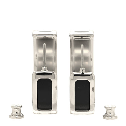 Hermes Box Calfskin Olympe Hoop Earrings Black 3 of 6