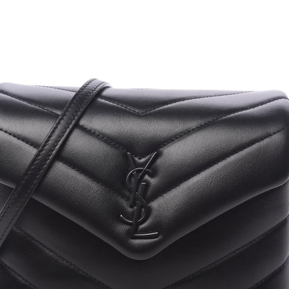 Saint Laurent Calfskin Y Quilted Monogram Toy Loulou Crossbody Bag Black 9 of 10