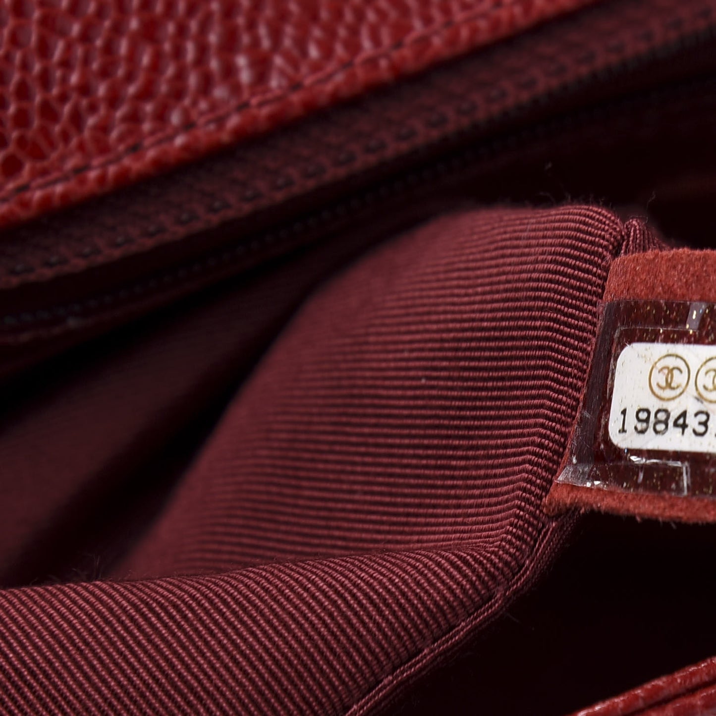 Caviar Quilted New Medium Boy Flap Dark Red