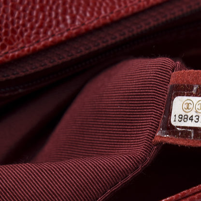 Chanel Caviar Quilted New Medium Boy Flap Dark Red 13 of 15