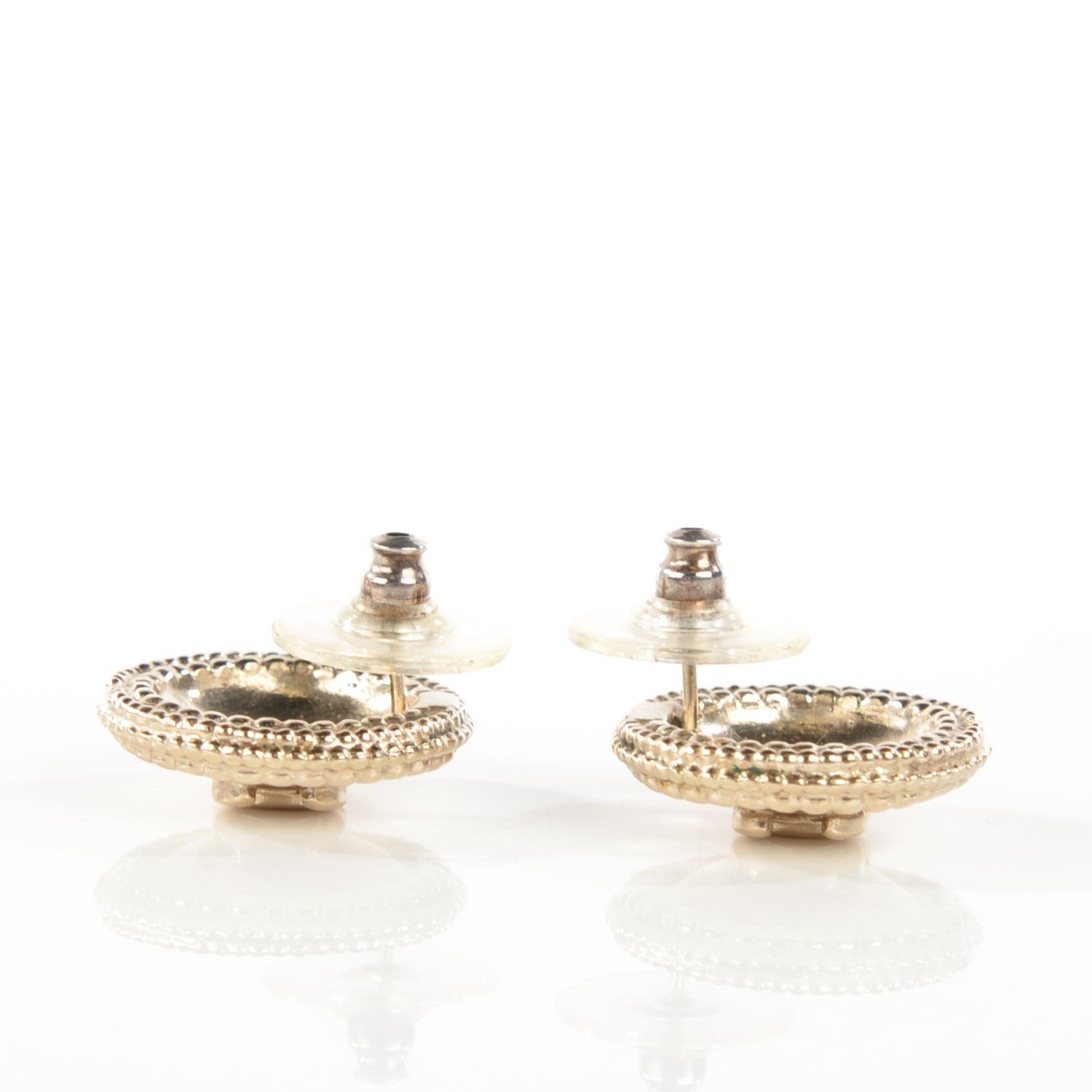 Chanel CC Button Earrings Gold 3 of 5