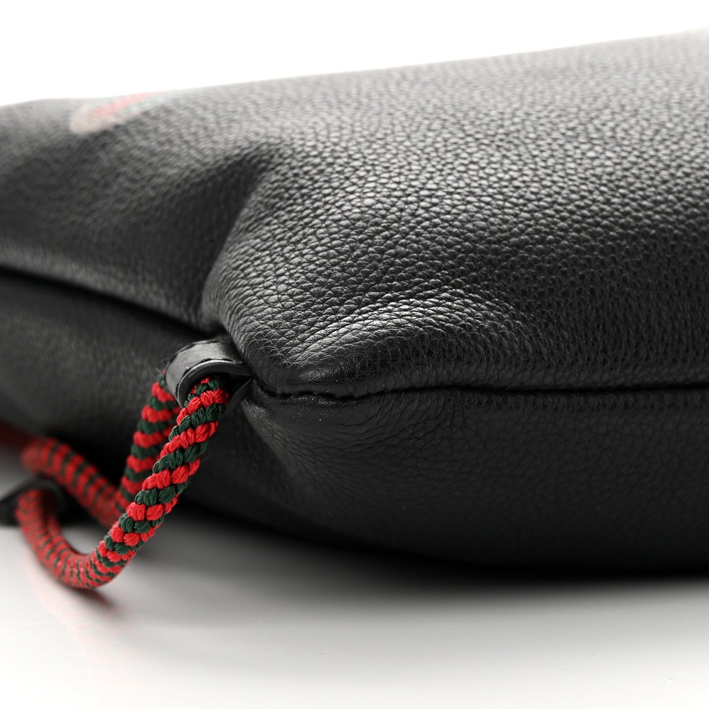 Calfskin Logo Drawstring Backpack Black