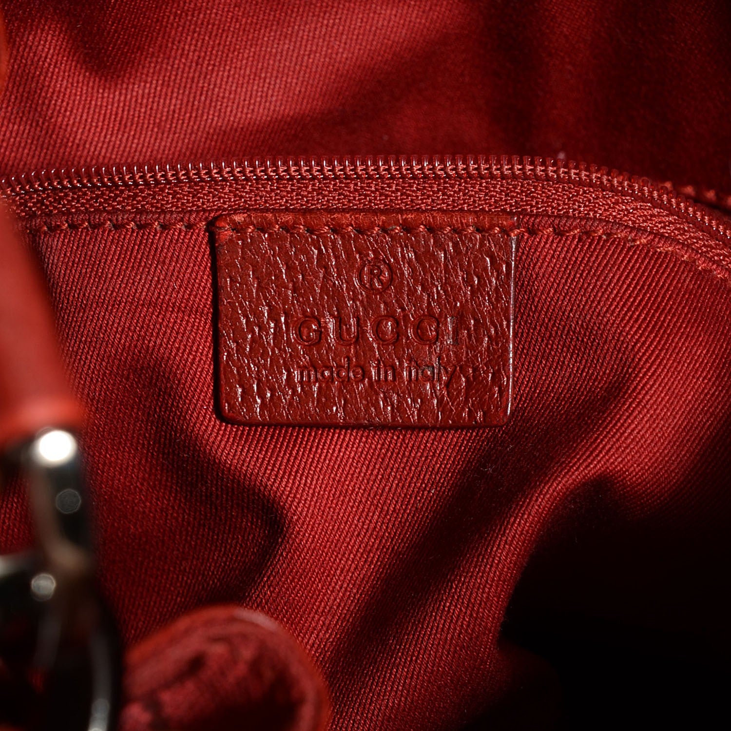 Gucci Monogram Drawstring Hobo Red 6 of 7