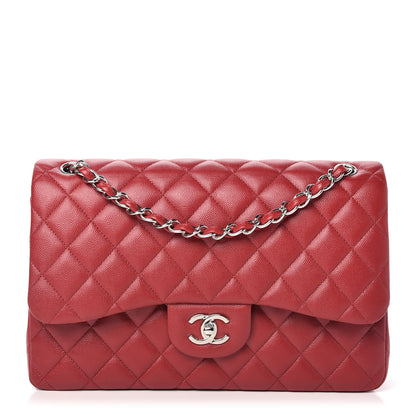 Chanel Caviar Quilted Jumbo Double Flap Red 1 of 11