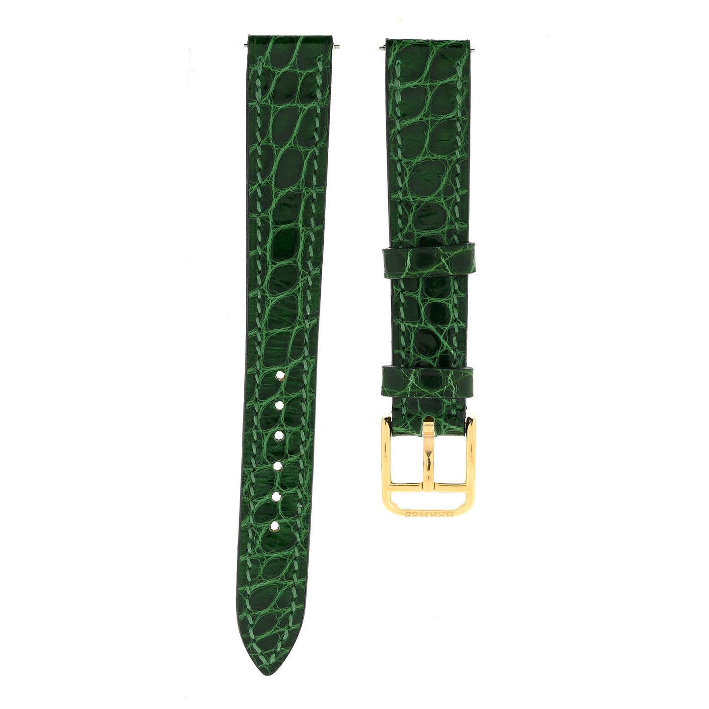 Shiny Alligator Watch Strap Vert Moyen