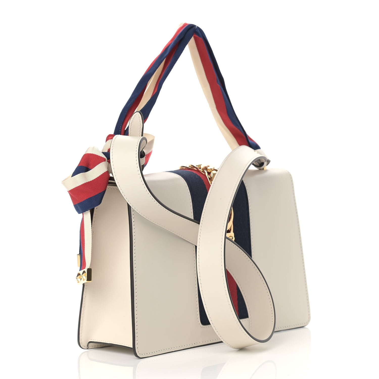 Gucci Calfskin Small Sylvie Shoulder Bag Off White 3 of 10