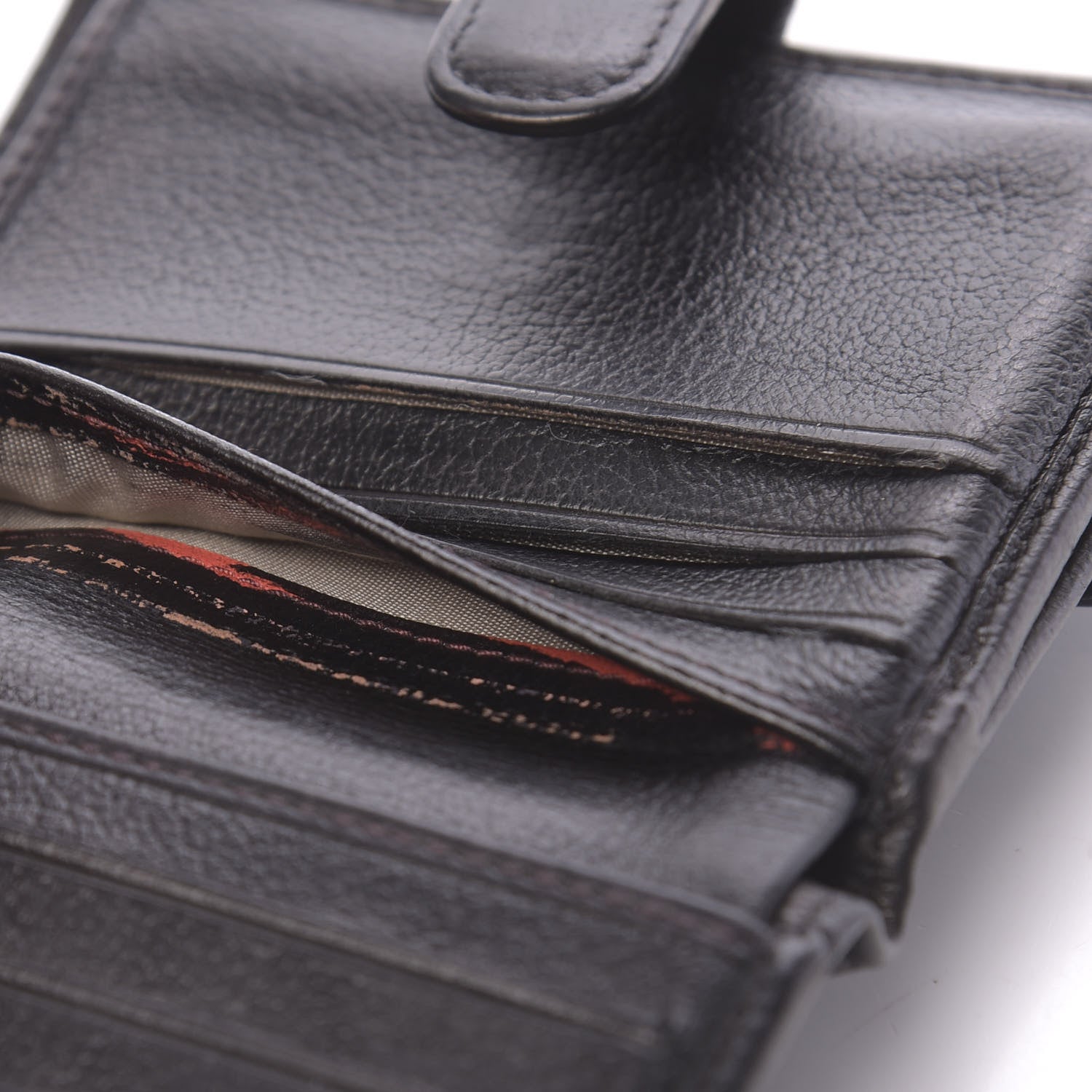 Chanel Glazed Goatskin Camellia Embossed French Flap Wallet Black 14 of 15