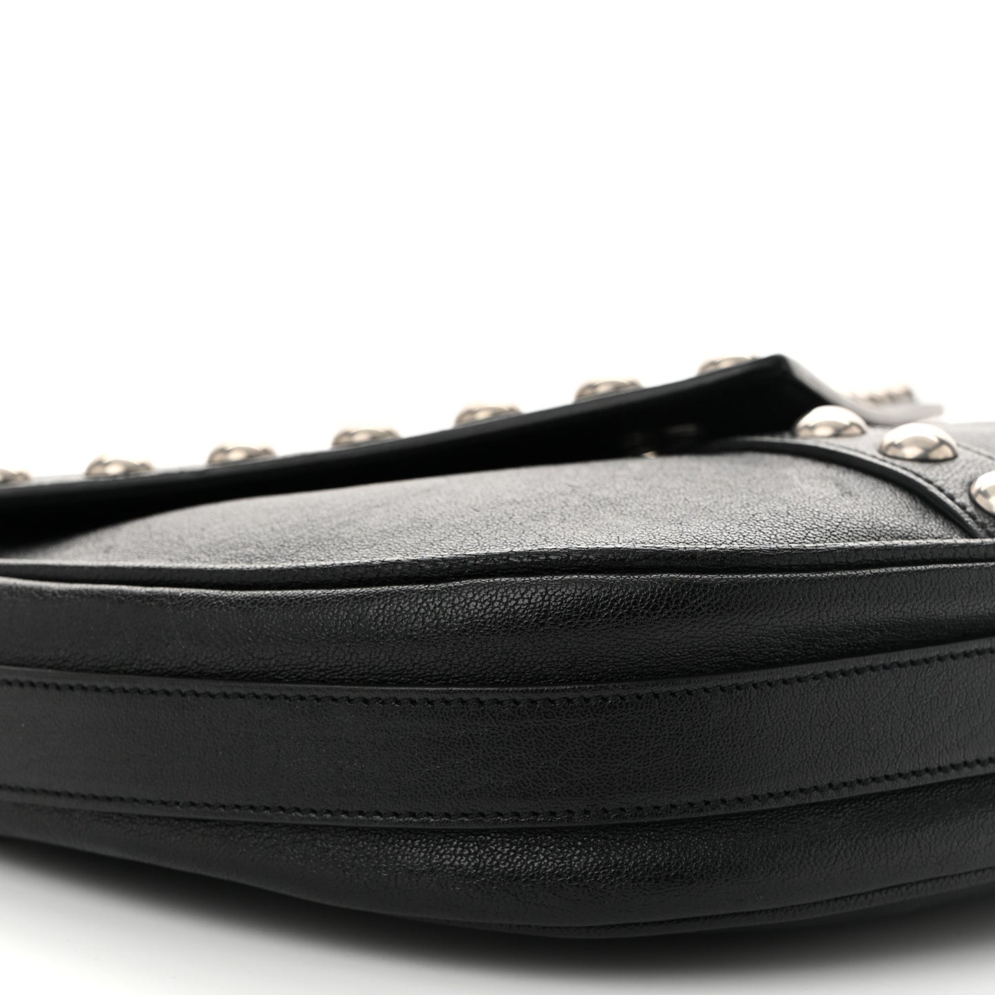Calfskin Y Studs Crossbody Bag Black