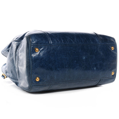 Prada Vitello Shine Tote Denim 4 of 9