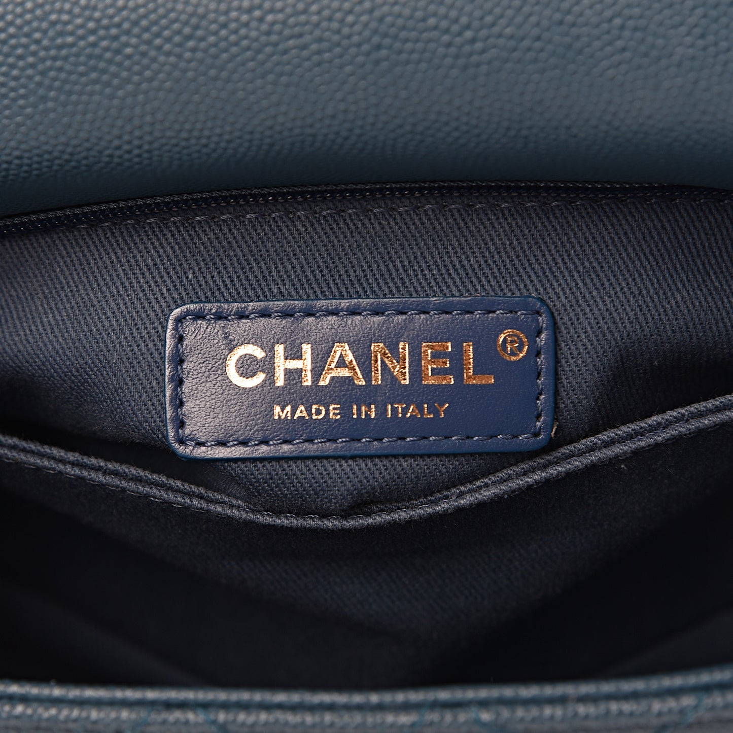 Caviar Quilted Mini Coco Handle Flap Blue