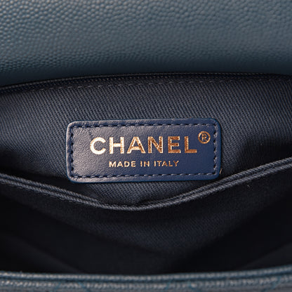 Chanel Caviar Quilted Mini Coco Handle Flap Blue 6 of 10