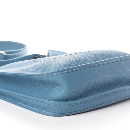 Hermes Taurillon Clemence Evelyne III GM Blue Jean 9 of 10