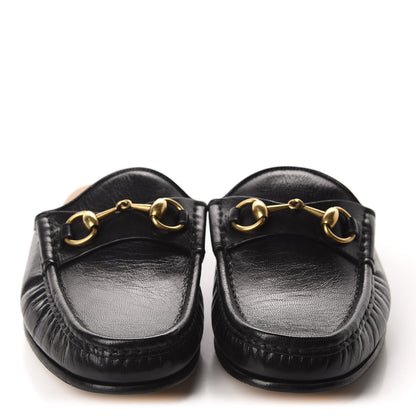 Gucci Goatskin Mens Horsebit Slippers 5.5 Black 2 of 10