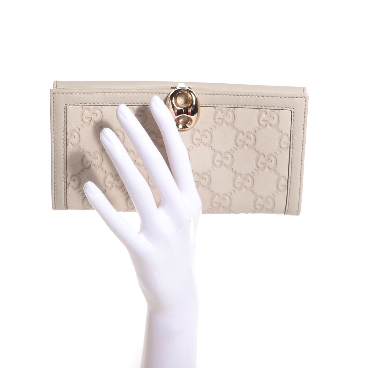 Guccissima Wave Continental Wallet Off White