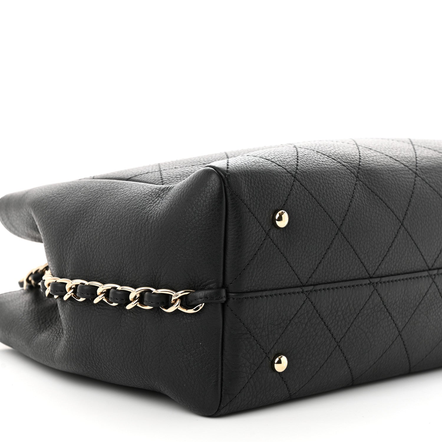 Chanel Bullskin Stitched Medium Shopping Bag Black 9 of 11