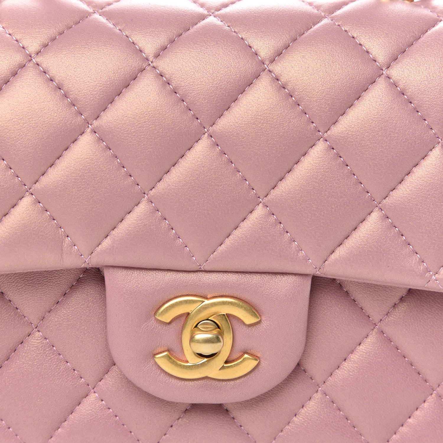 Chanel Iridescent Lambskin Quilted Mini Top Handle Rectangular Flap Pink 8 of 11