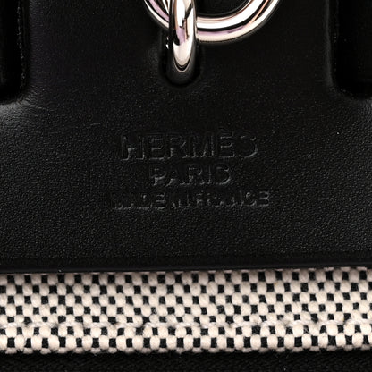 Hermes Toile H Berline Vache Hunter Herbag Zip PM 31 Black Ecru 7 of 12