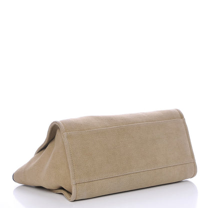Chanel Canvas Large Deauville Tote Beige Black 4 of 9
