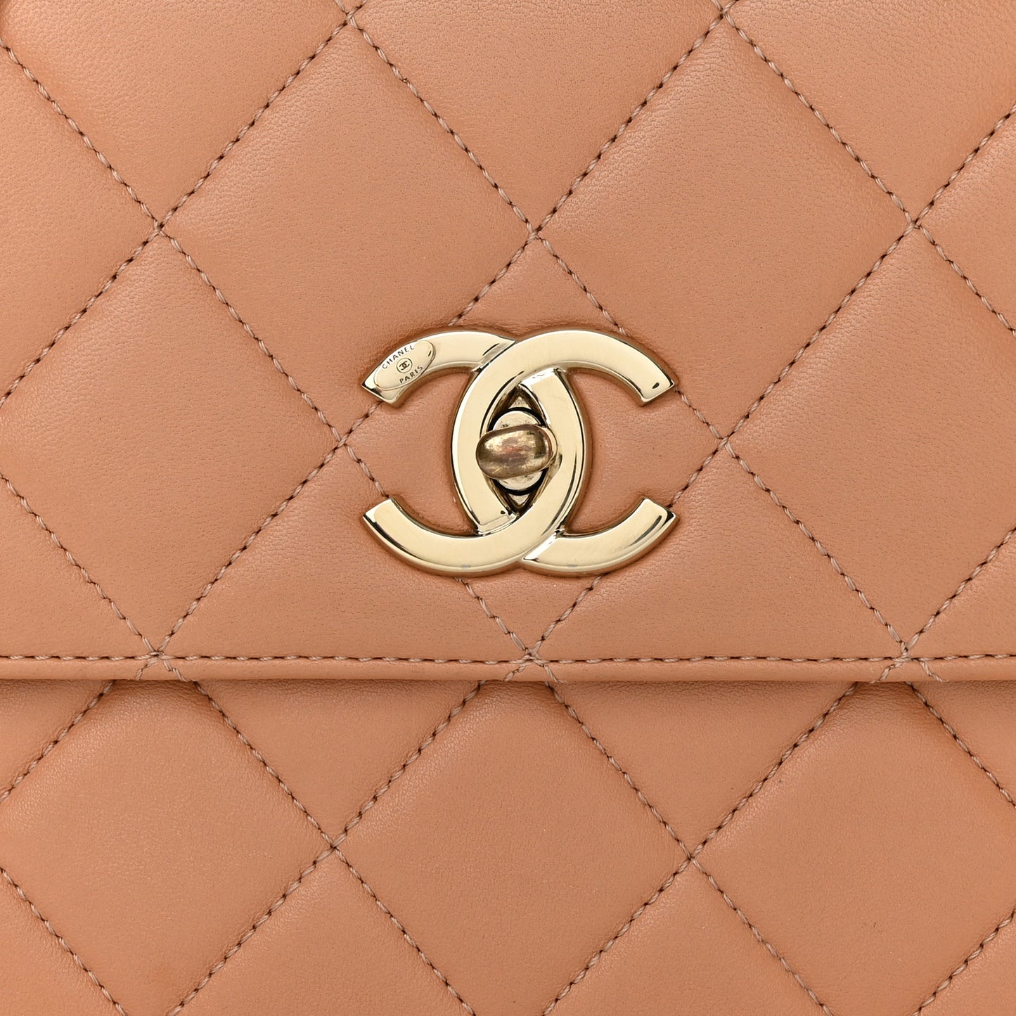 Lambskin Quilted Medium Trendy CC Flap Beige
