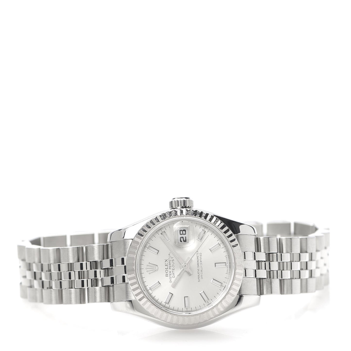 Stainless Steel 18K White Gold 26mm Oyster Perpetual Datejust Watch Silver 179174