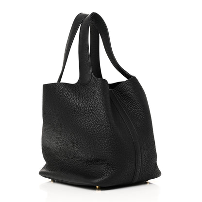 Hermes Taurillon Clemence Picotin Lock 22 MM Black 3 of 10