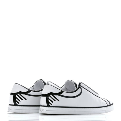 Fendi X JOSHUA VIDES Nappa Rockoclick Slip On Sneakers 39.5 Snow White Black 4 of 9