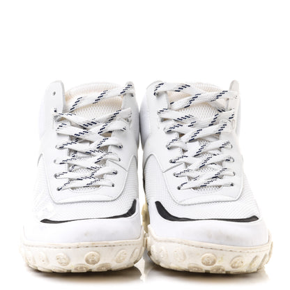 Chanel Calfskin Mesh Lycra Womens Logo High Top Sneakers 37 White 2 of 10
