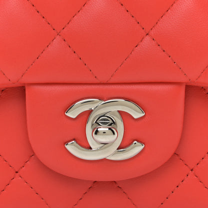 Chanel Lambskin Quilted Mini Rectangular Flap Red 10 of 11