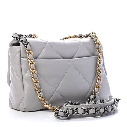 Chanel Lambskin Quilted Medium Chanel 19 Flap Grey 2 of 9