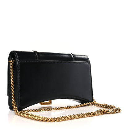 Balenciaga Shiny Box Calfskin Hourglass Chain Bag Black 3 of 8
