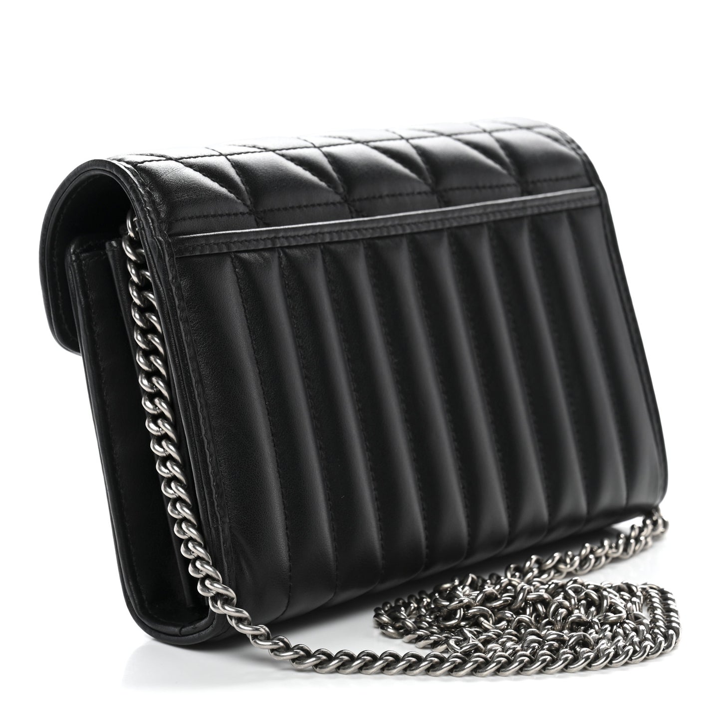 Calfskin Matelasse Aria GG Marmont Chain Wallet Black
