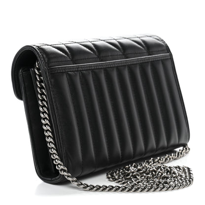 Gucci Calfskin Matelasse Aria GG Marmont Chain Wallet Black 3 of 11