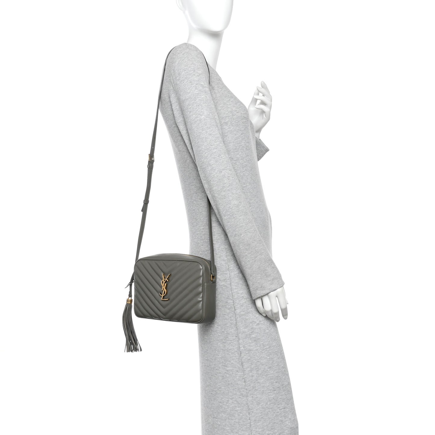 Calfskin Matelasse Monogram Lou Camera Bag Dusty Grey