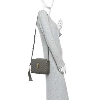 Saint Laurent Calfskin Matelasse Monogram Lou Camera Bag Dusty Grey 2 of 14