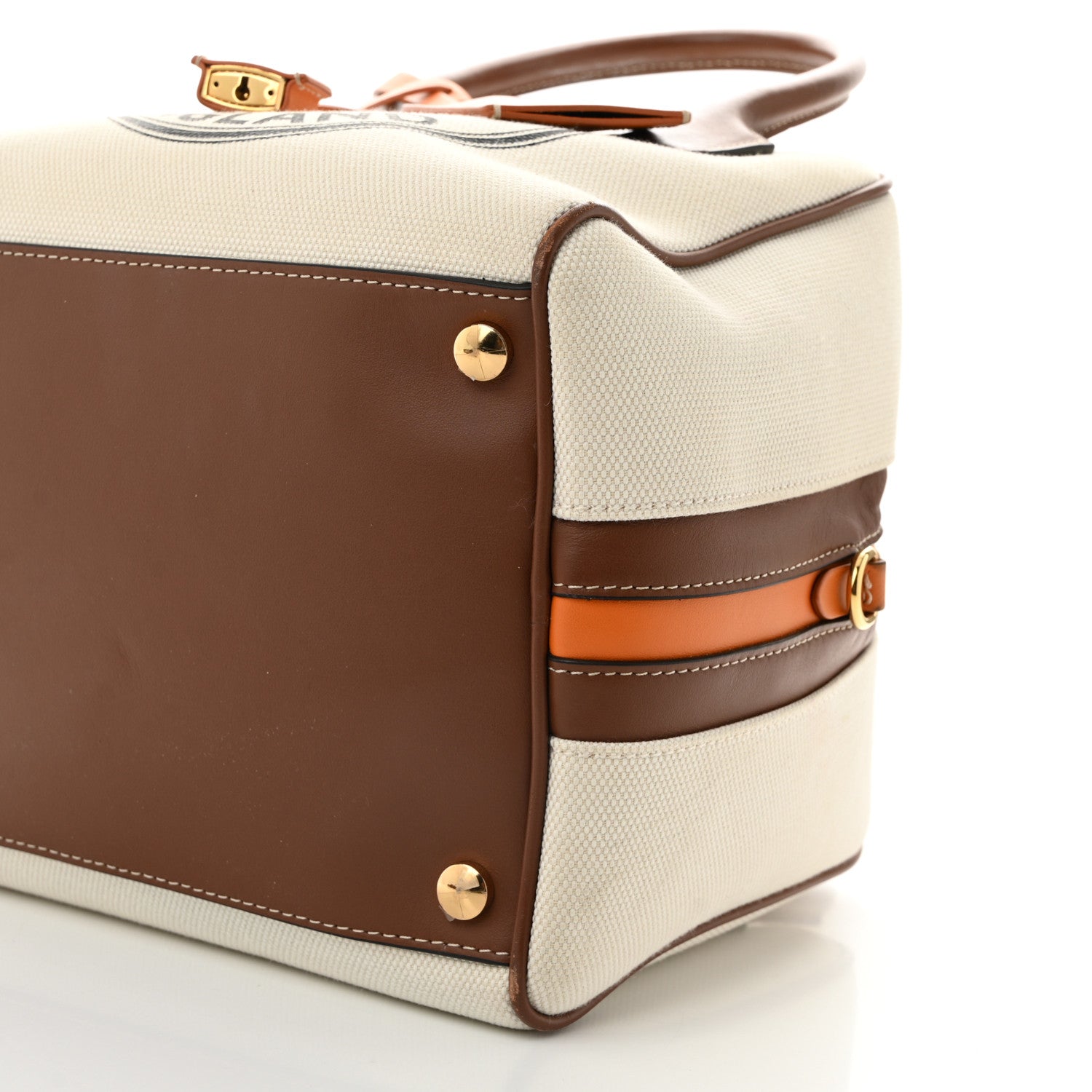 Burberry Cotton Canvas Small Logo Cube Bag Natural Tan 9 of 12