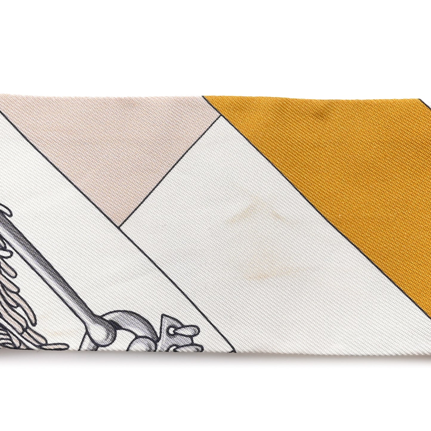 Silk Cliquetis Twilly  Orange White Gold