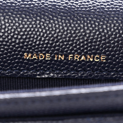 Chanel Caviar Quilted Flap Card Holder Wallet Navy Blue 7 of 9