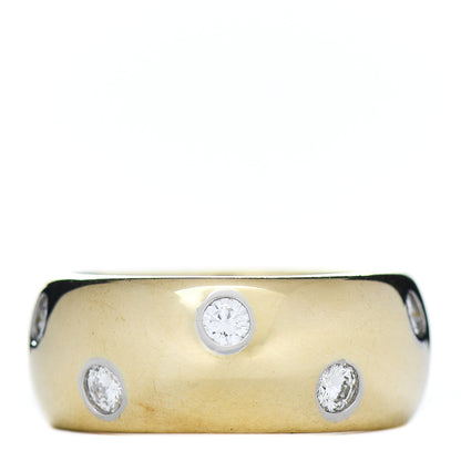 Tiffany 18K Yellow Gold Platinum Diamond Wide Etoile Band Ring 47 4.25 1 of 4