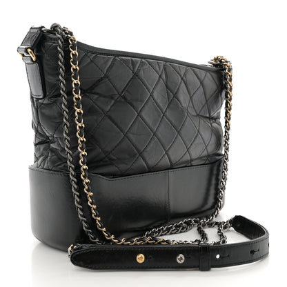 Chanel Aged Calfskin Quilted Medium Gabrielle Hobo Black 3 of 13