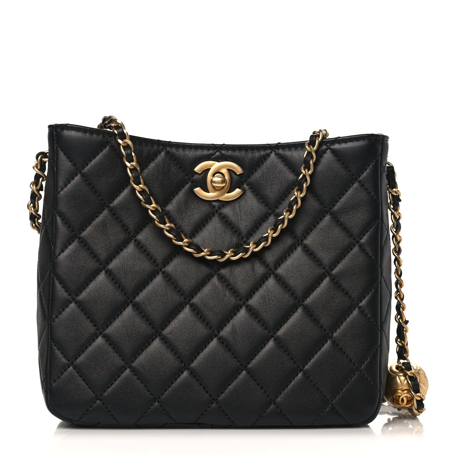 Chanel Lambskin Quilted Small Pearl Crush Hobo Black 1 of 10