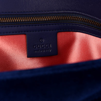 Gucci Velvet Matelasse Small GG Marmont Shoulder Bag Cobalt Blue 5 of 9