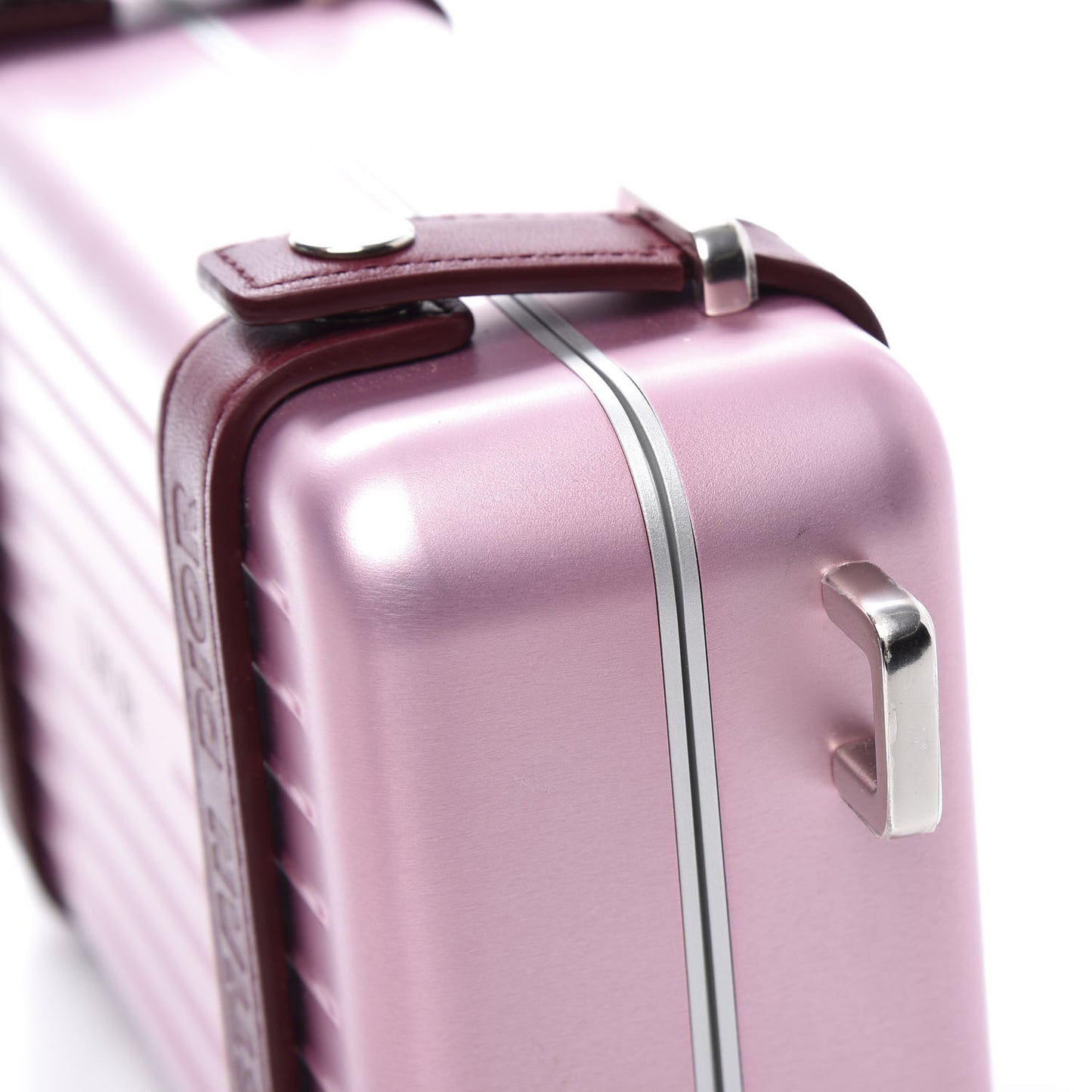 X RIMOWA Aluminum Personal Clutch On Strap Rose