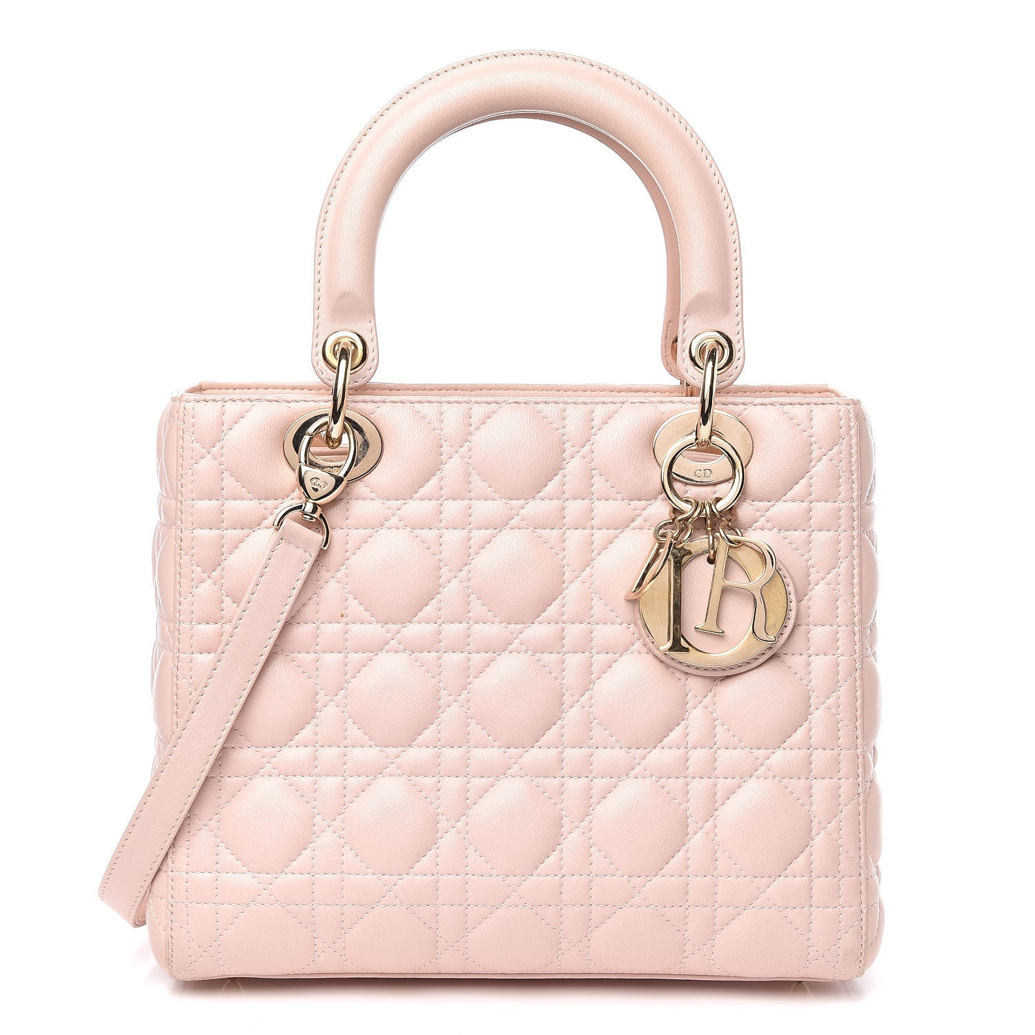 Christian Dior Lambskin Cannage Medium Lady Dior Light Pink 1 of 16
