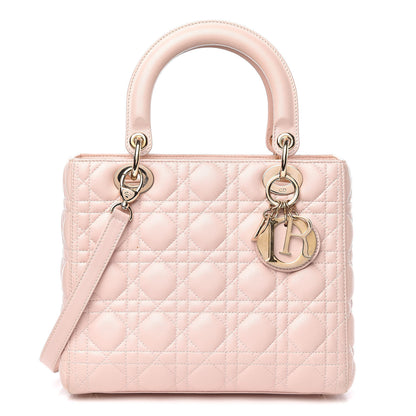 Christian Dior Lambskin Cannage Medium Lady Dior Light Pink 1 of 16
