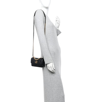 Chanel Lambskin Quilted Chanel 19 Clutch With Chain Black 2 of 11