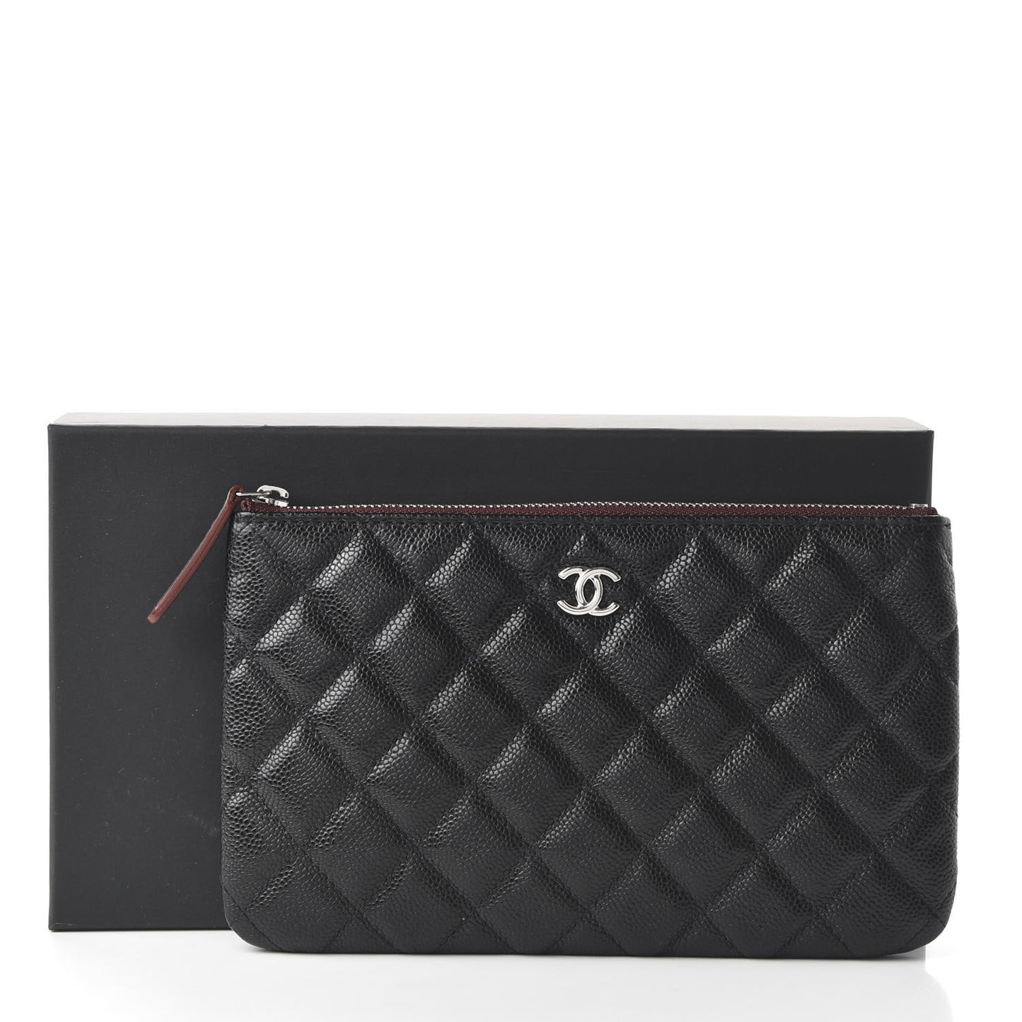 Caviar Quilted Small Pouch Black